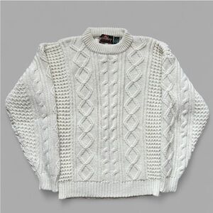 Vintage 90’s Greatland Apparel Cable Knit Fisherman Casual Sweater. Size L.